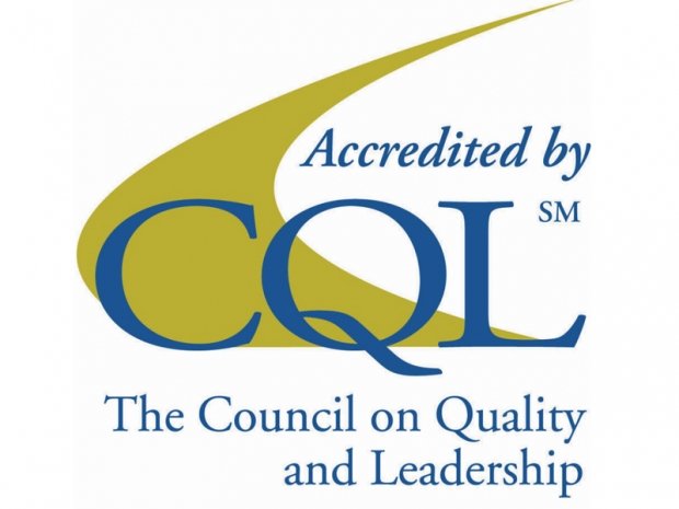 Logo of the Council on Quality and Leadership with text 'Accredited by CQI' and 'The Council on Quality and Leadership'.